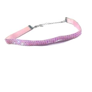 womens pink studded choker